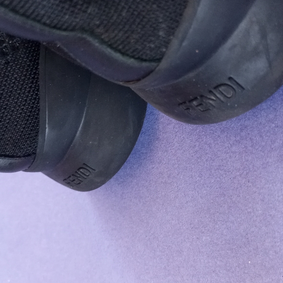 FENDI ROMA Kanye Style Athletic Shoes Black Mesh - Picture 8 of 12